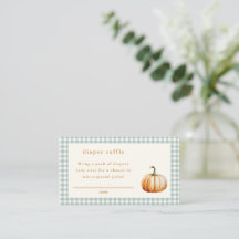 Pompoen Gingham Herfst Baby Shower Luier Raffle