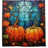 Pompoen Glas in lood douchegordijn (Voorkant)