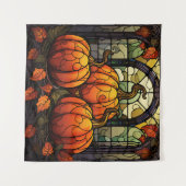 Pompoen Glas in lood Tapestry Wandkleed (Voorkant (horizontaal))