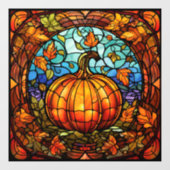 Pompoen Glas in lood venster Cling Raamsticker (Vel)