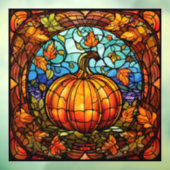 Pompoen Glas in lood venster Cling Raamsticker (Vel 3)