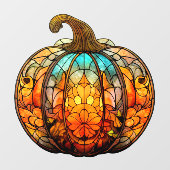 Pompoen Glas in lood venster Cling Raamsticker (Vel)