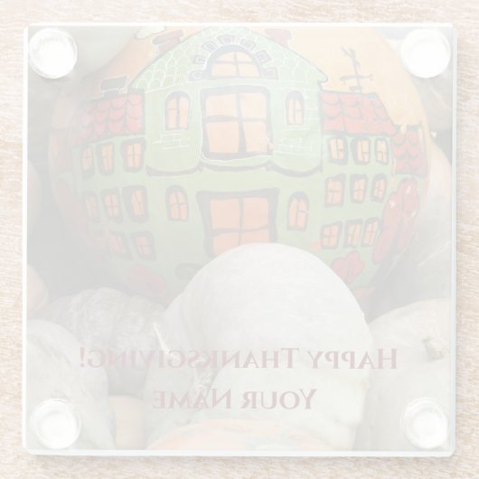 pompoen glazen onderzetter (Achterkant)