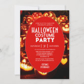 Pompoen Glow Halloween Kostuumfeest Kaart (Voorkant)