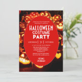 Pompoen Glow Halloween Kostuumfeest Kaart (Staand voorkant)