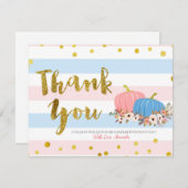 Pompoen Goud Dank u kaart (Voorkant / Achterkant)