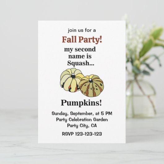 Pompoen Grappig Herfstfeest Kaart (Staand voorkant)