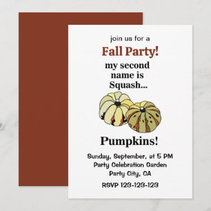 Pompoen Grappig Herfstfeest Kaart