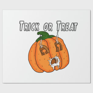 Pompoen grappig ondeugend cadeau grap Halloween Cadeaupapier