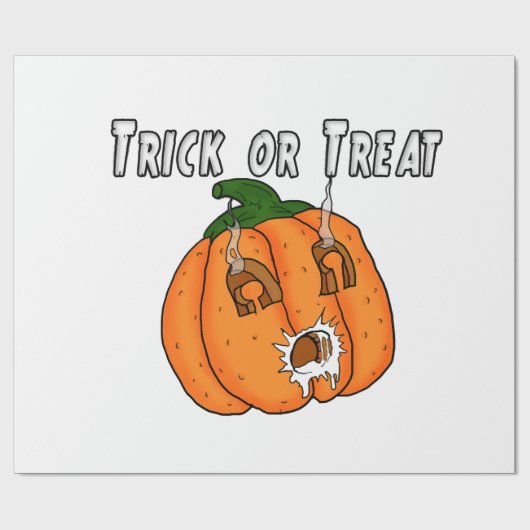 Pompoen grappig ondeugend cadeau grap Halloween Cadeaupapier (Vlak)