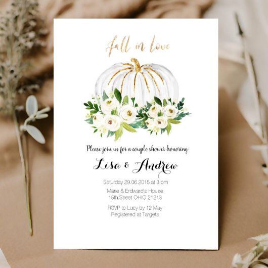 Pompoen Greenery Herfst in Liefde Koppels Douche Kaart