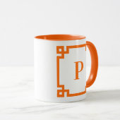 Pompoen Griekse Sleutelrand Monogram Mok (Voorkant rechts)