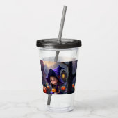 pompoen/grillig/Halloween/cartoon Acryl Drinkbeker (Achterkant)