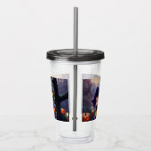 pompoen/grillig/Halloween/cartoon Acryl Drinkbeker (Rechts)