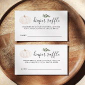 Pompoen groen Baby shower Luier Raffle Tickets Informatiekaartje