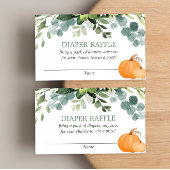 Pompoen groen baby shower luier verloting kaarten