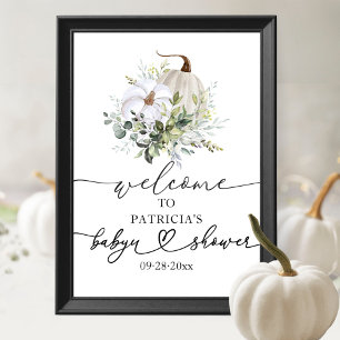 Pompoen groen Baby shower welkom Poster