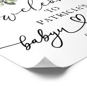 Pompoen groen Baby shower welkom Poster (Hoek)