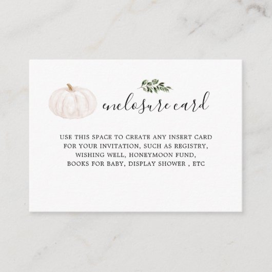 Pompoen Groene Baby Shower Envelop Kaarten (Voorkant)