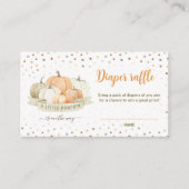 Pompoen Groene Baby shower Luier Raffle Kaart (Voorkant)