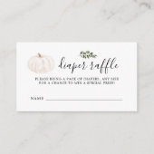 Pompoen Groene Baby Shower Luier Raffle Tickets Informatiekaartje (Voorkant)