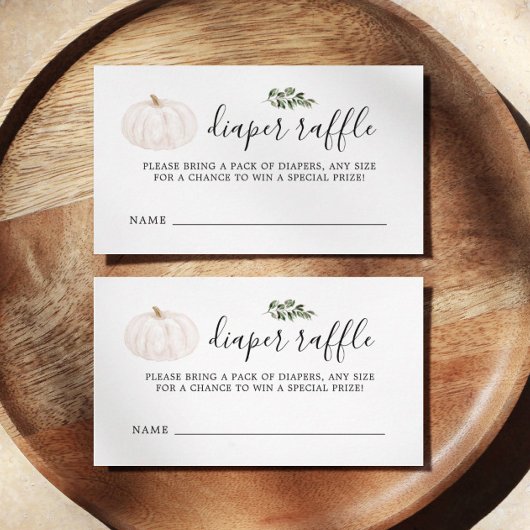 Pompoen Groene Baby Shower Luier Raffle Tickets Informatiekaartje