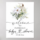 Pompoen Groene Baby Shower Welkom Poster (Voorkant)