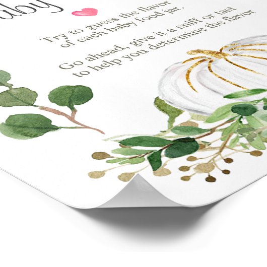 Pompoen Groene Bruiloft Bruidsshower Raad het Baby Poster (Hoek)