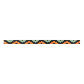 Pompoen, groene en zwarte Chevron Stripes Ribbon Satijnen Lint (Voorkant)