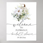 Pompoen Groene Herfst Bruiloft Borrel Welkom Poste Poster (Voorkant)