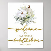 Pompoen Groene Herfst Bruiloft Feest Welkom Poster (Voorkant)