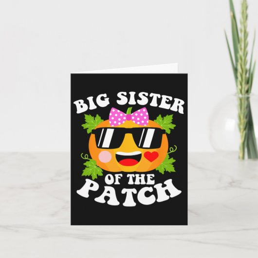 Pompoen Grote Zus van de Patch Fun Halloween Famil Kaart (Voorkant)