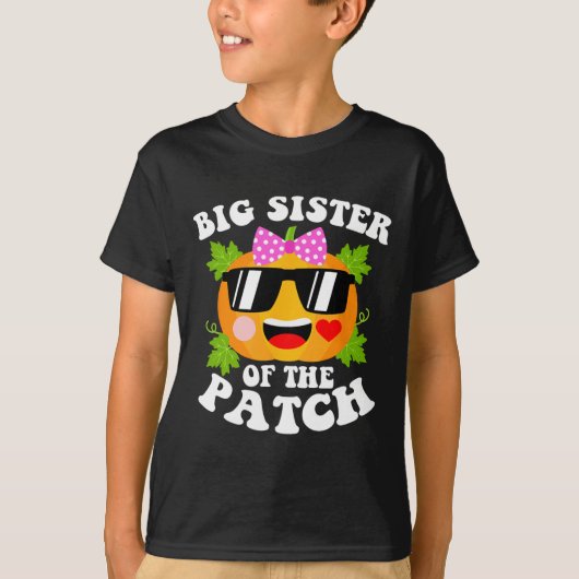pompoen grote zus van de patch grappige halloween  t-shirt (Voorkant)