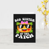 Pompoen grote zus van de patch leuk Halloween Fam Kaart (Gele Bloem)