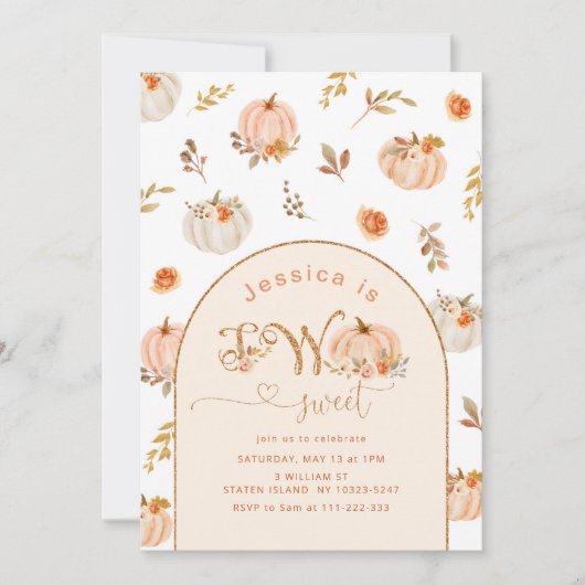 Pompoen Halloween 2e meisje verjaardag Kaart (Voorkant)