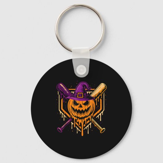 Pompoen Halloween Baseball Ice Cream Drip Soky Boy Sleutelhanger (Voorkant)
