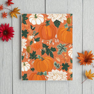Pompoen Halloween, Botanische Sinaasappel Greenery Briefkaart