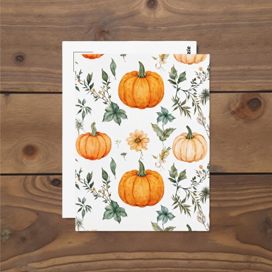 Pompoen Halloween, Botanische Sinaasappel Greenery Briefkaart