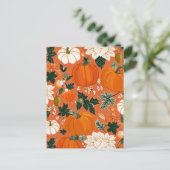 Pompoen Halloween, Botanische Sinaasappel Greenery Briefkaart (Staand voorkant)