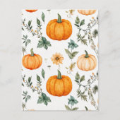 Pompoen Halloween, Botanische Sinaasappel Greenery Briefkaart (Voorkant)