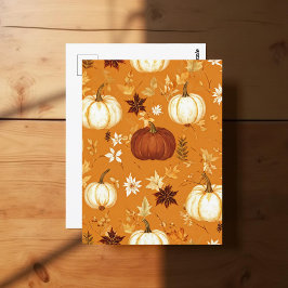 Pompoen Halloween, Botanische Terracotta & Herfst Briefkaart