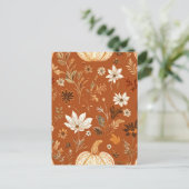 Pompoen Halloween, Botanische Terracotta & Herfst Briefkaart (Staand voorkant)