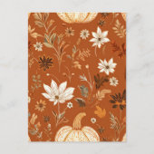 Pompoen Halloween, Botanische Terracotta & Herfst Briefkaart (Voorkant)