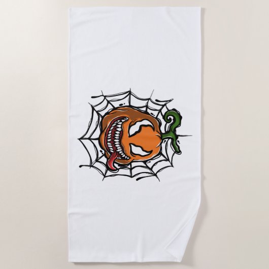 Pompoen - Halloween Design - Horror Shirt Strandlaken (Voorkant)