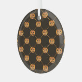Pompoen Halloween feest thema. Glas Ornament (Voorkant links)