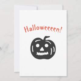 Pompoen Halloween Feestje Griezelig Zwart en Oranj Kaart