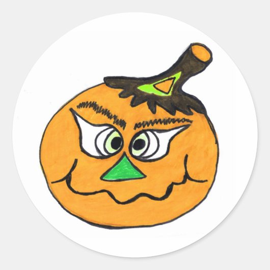 Pompoen Halloween Funny Sticker (Voorkant)