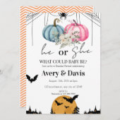 Pompoen Halloween Geslacht onthullen Kaart (Voorkant / Achterkant)