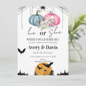 Pompoen Halloween Geslacht onthullen Kaart (Staand voorkant)