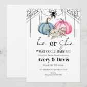 Pompoen Halloween Geslacht onthullen Uitnodiging (Voorkant / Achterkant)